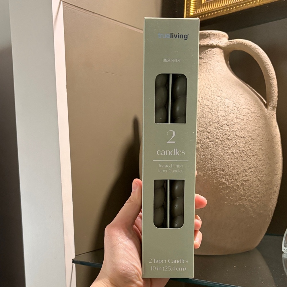 True Living Twisted Taper Candles